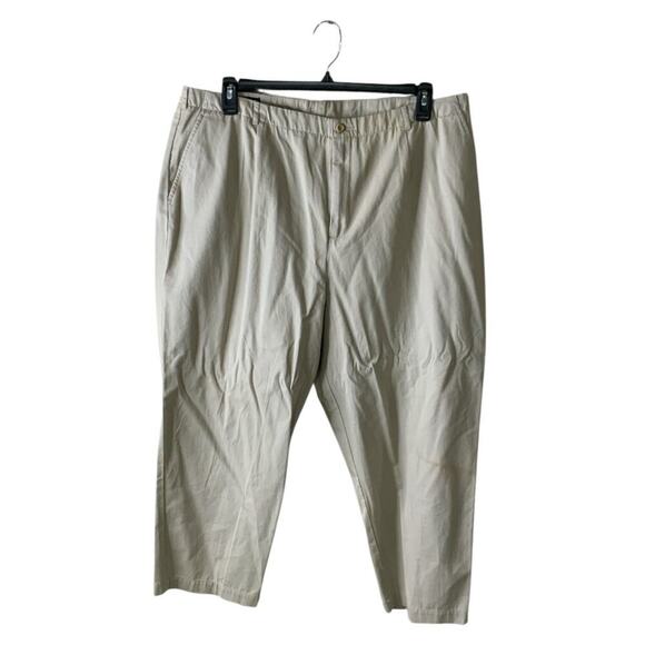 Lands End Khaki Pants Womens 20 Flat Front Casual Preppy Officewear Chino NWT - Picture 1 of 10